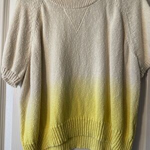 Madewell Cream and Yellow Ombre Knit Blouse